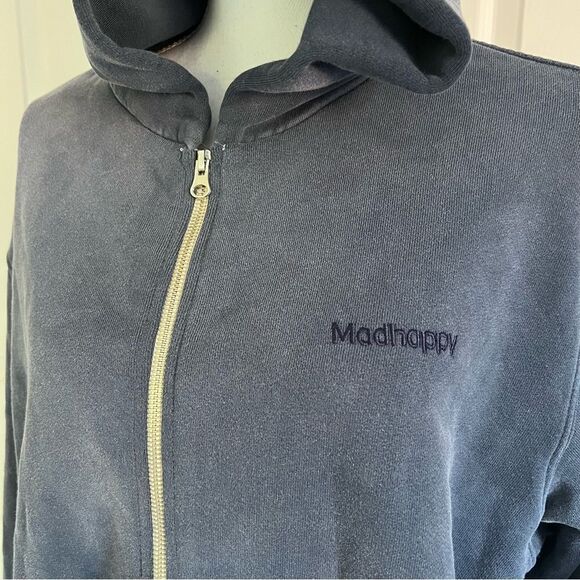 Madhappy Classics Full Zip Fleece Hoodie in Ombre Navy NEW Medium - Picture 5 of 9